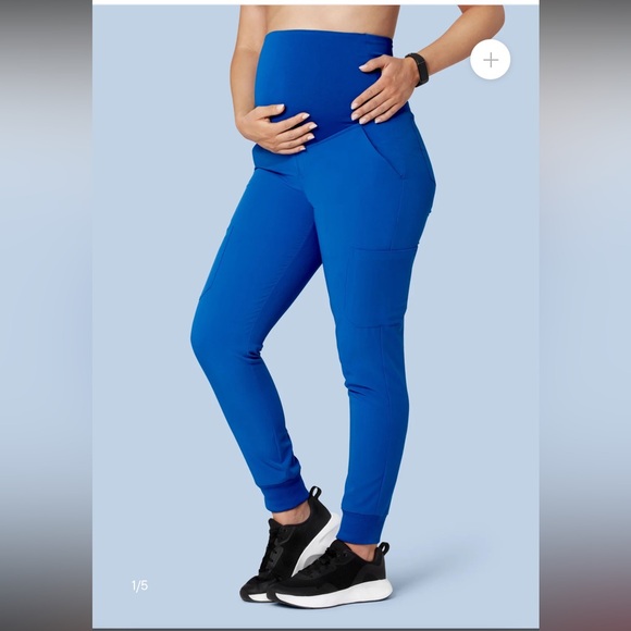 Royal Blue Mandala Maternity Pants - small - Picture 1 of 6